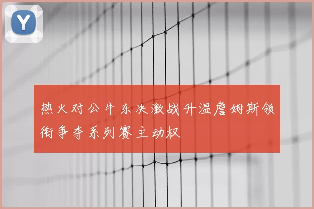 热火对公牛东决激战升温詹姆斯领衔争夺系列赛主动权